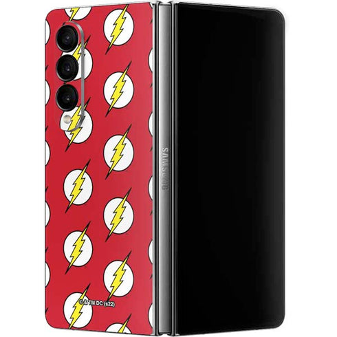 DC Comics The Flash Logo Pattern Galaxy Z Fold4 5G Skin